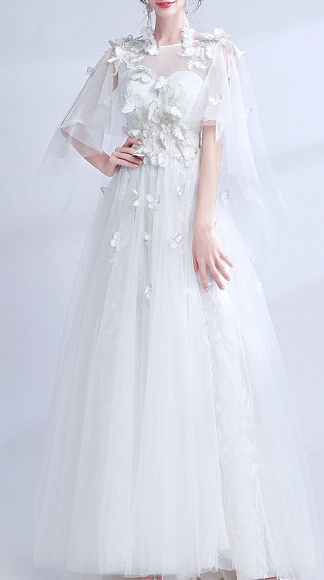 Wedding Bridal Dress Lace Flower Evening Prom Party Gown Bohemian Boho Butterfly Sweet Heart